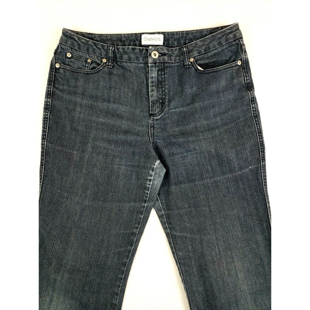 Chadwicks Women 12 Jeans Blue Acid Wash Bootcut Stretch Denim High Rise